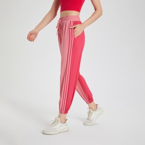 Women colorblock running sweatpants loose drawstring jogging quick dry breathable pants