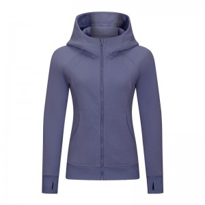 Women autumn new warm hooded sports coat casual outdoor yoga training fitness jacket hoodies