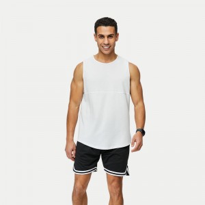 Excellent quality Wholesale Knitted Sleeveless Tee Shirt Crew Neck 95% Bamboo 5% Spandex Muscle Men’s Tank Top in Black