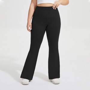 Plus size recycled yoga high rise leggings butt lifting fitness bell-bottoms workout wide-leg pants