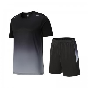 Men running sportswear short sleeve t shirt quick dry shorts football training soccer uniforms