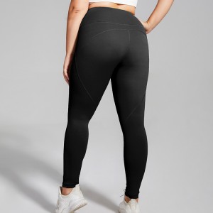 CE Certificate Women′s Plus Size Stretch Jersey Capri Length Leggings High Waisted Non See Through Black Yoga Pants Performance Capri Legging