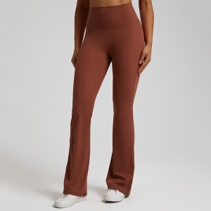 Women recycled yoga wide leg pants high rise bell-bottoms butt lift workout fitness leggings