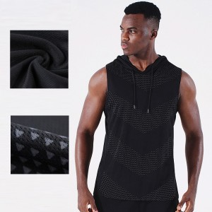 Men hooded tank top gym loose t-shirt fashion fitness workout running quick-dry sleeveless vest