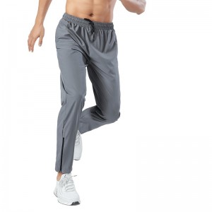 Men active sweatpants outdoor basketball running loose quick dry workout pants with leg zip open