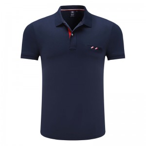Men classic short sleeve breathable split slim fit stripe 2-button plus size cotton golf polo shirt