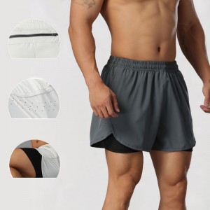 High Quality High Waist Soccer 5 Color Jogging Sports Mens 2 In1 Gym Running Shorts