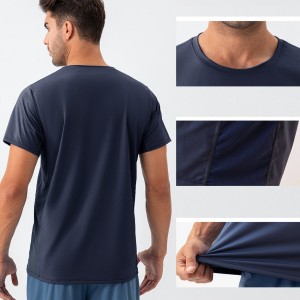 Wholesale OEM Wholesales Men Joggers Suits Set Men′s Tracksuits Sport T Shirt Training Tee Jogging Shirt Nylon Stretch Fabric