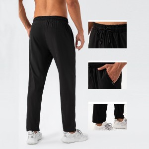 Men straight loose running fitness pants polyamide quick dry breathable training sweatpants