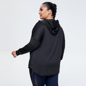 Women loose plus size yoga fitness coat full zip long sleeve sweatshirts oversized hoodies