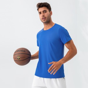 Men summer quick-dry sports short sleeve polyamide loose breathable fitness running t-shirt