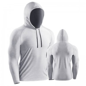 Men loose hooded sports long sleeve t-shirt quick dry training running gym athletic sweatshirts