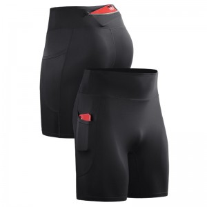 Men recycled high rise fitness compression shorts workout tights high elastic running shorts