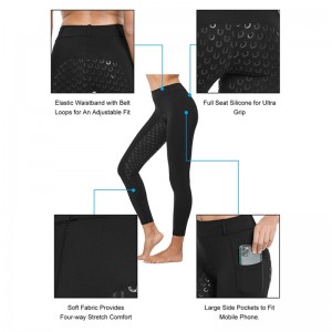 Women’s Full Seat Horseback Riding Tights Silicone Equestrian Breeches Horse Riding Pants