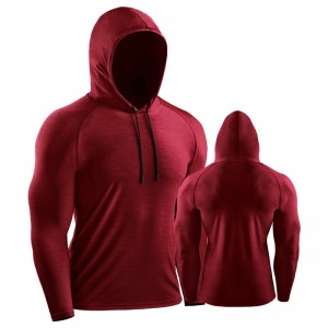 Men loose hooded sports long sleeve t-shirt quick dry training running gym athletic sweatshirts