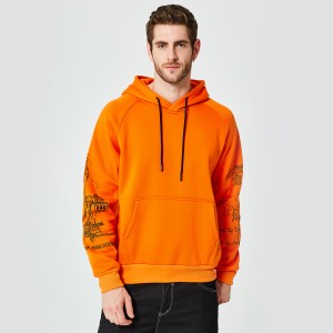 Oem logo casual street wear long sleeve printed hoodie men pullover sweatshirt custom oversized hoodie