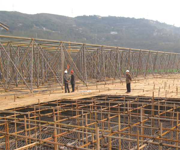 Steel space frame roof structure of school stadium