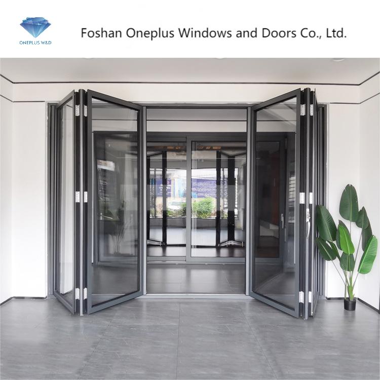 Modern Waterproof Exterior Thermally Broken Aluminum Folding Doors Australian Standard Bifolding Doors for House