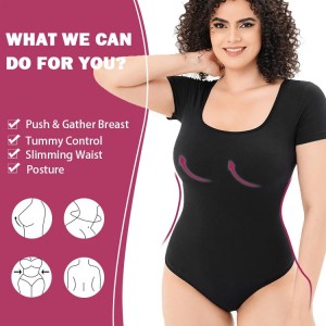European and American Women Shapewear Short Sleeved Tight Fitting One Piece Bodysuit