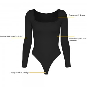Thong body shaper  long sleeve plus size jumpsuits for women