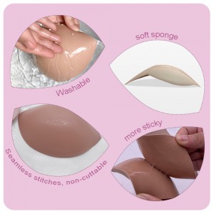 Bra pads wholesale washable more sticky reusable soft single-sided seft adhesive wax gourd shape bra pad inserter for women