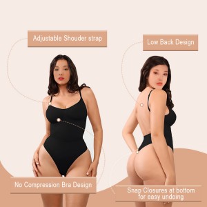 Women Tummy Control Shapewear Seamless Sculpting Open Back Thong Body Shaper