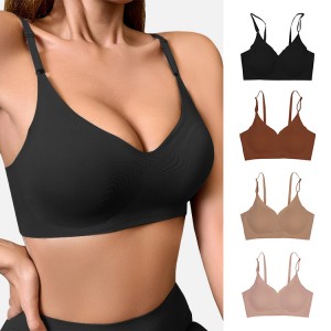 Seamless bralette wholesale one piece Ice silk push up  breathable wireless