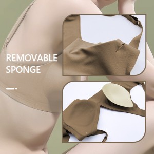 Sleeping bras hot sale v neck wireless removable padded sponge push up 
