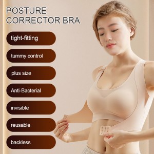 Seamless bra top selling tight-fitting racer-back camisole push up posture corrector bra