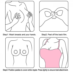 Nipple stickers petal shape disposable seamless satin nipple cover