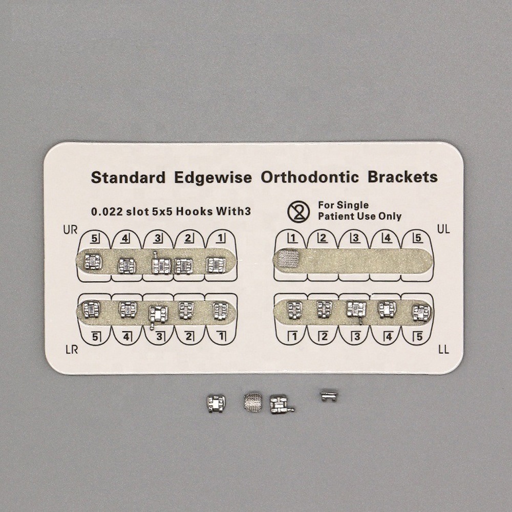 Free sample for 4 Basic Dental Instrument - Stainless steel  orthodontic bracket with 80 gauge mesh orthodontic mesh base bracket/brace  MIM monoblock Roth bracket 345HOOKS – Onice