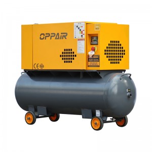 11kw 15HP Permanent Magnet VSD Oil Lubricated Screw Air Compressor with wheels