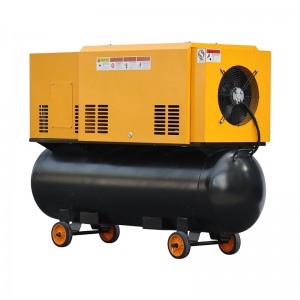 Compressore d'aria a vite con fornitura diretta in fabbrica 4-IN-1 da 15 kW 20 CV con ruote