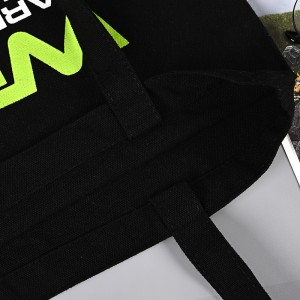 Custom Logo Printed Black Cotton Tote Bags Bulk OEM Grocery Shopping Bags Eco-Friendly Promotional Carry Bags Wholesale