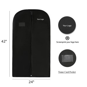 42 Inches Non-Woven Garment Bags with Full Length Zipper and Clear Window