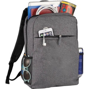 Deluxe Grey 15” Laptop Backpack Water Resistant Computer Bag