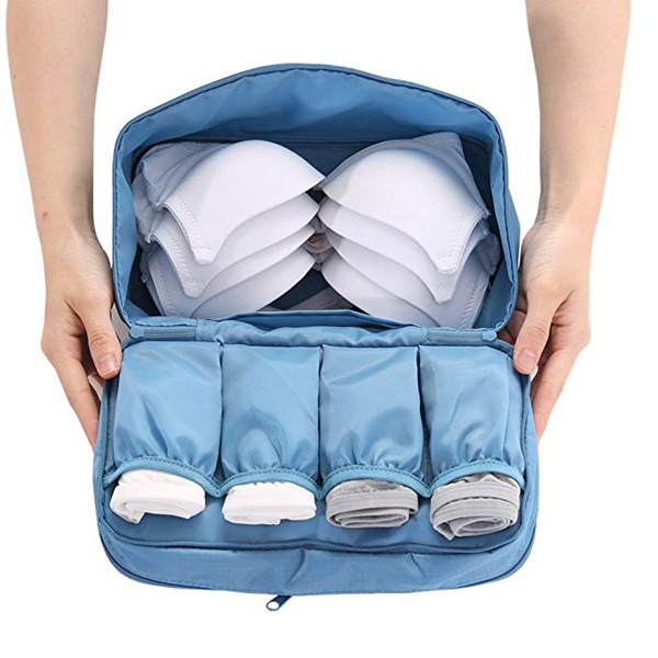 China Double Layer Travel Underwear Organizer Bag Bra Bag For