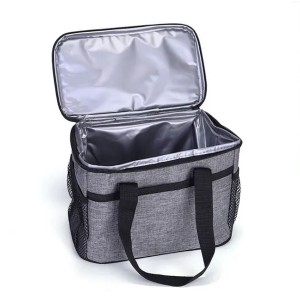 Professional China Lockable Cooler Bag - Gray Outdoor Picnic Bag Lunch Cooler Tote Bag With Two Side Mesh Pockets – Oready