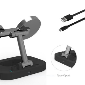 OEM/ODM Manufacturer China Pocket Style Magnet 180degree Foldable Holder 2in1 Cellphone Wireless Fast Charger for Office Use iPhone