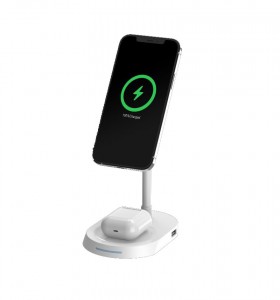 Magnetic magsafe 2 in 1 wireless charger for iphone, ipods