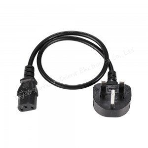 British UK 3pin Plug AC power cable with IEC C13 Socket