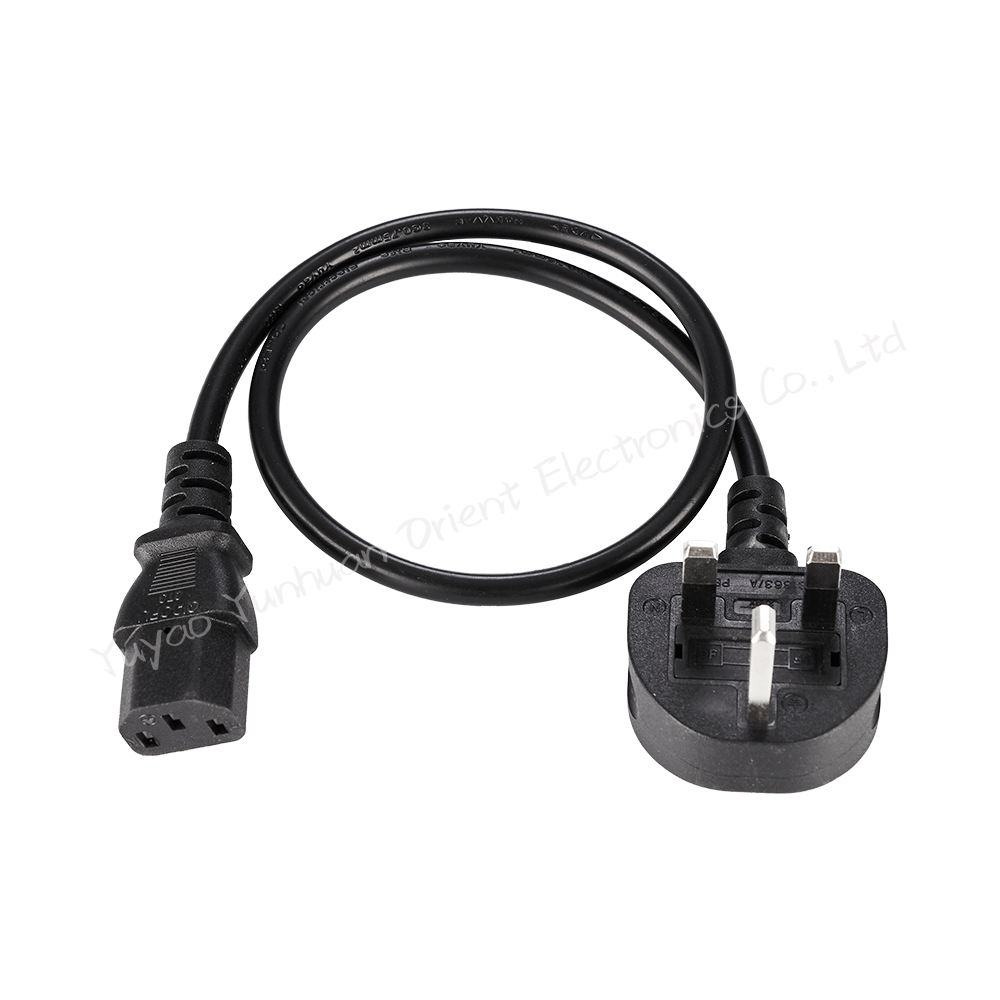 British UK 3pin Plug AC power cable with IEC C13 Socket