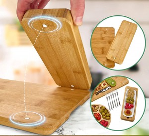 Bamboo Charcuterie Boards Serving Platter with Knives Sets