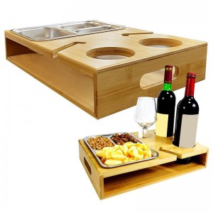 Bamboo Couch Bar Snack Box Sofa Drink Holder