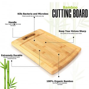 Bamboo Cutting Board with Juice Groove Set of 3