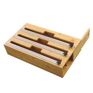2022 High quality Bamboo Storage Organizer - 3 in 1 Bamboo Wrap Organizer with Cutter and Labels – Hundred