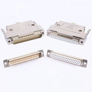 DB37 Metal Connector 37 Pin Hole Port Socket Female Male 2 Row Adapter Connector