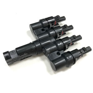 Solar Panel T Branch Connectors Cable Splitter Coupler 1 Male to 4 Female (M/4F) and 1 Female to 4 Male (F/4M)