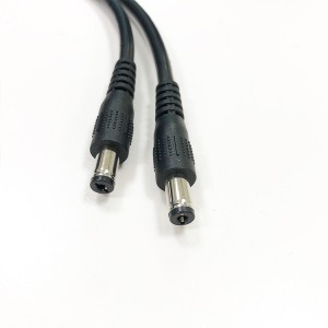 5,5 MM x 2,5 MM DC мъжки и женски захранващ щепсел Запояващ жак Адаптер Съединителен кабел