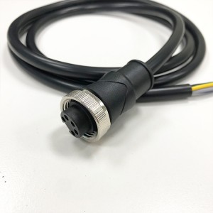 Ženski 5-polni ravni IP67 kružni konektor s lijevanim PCV kabelom